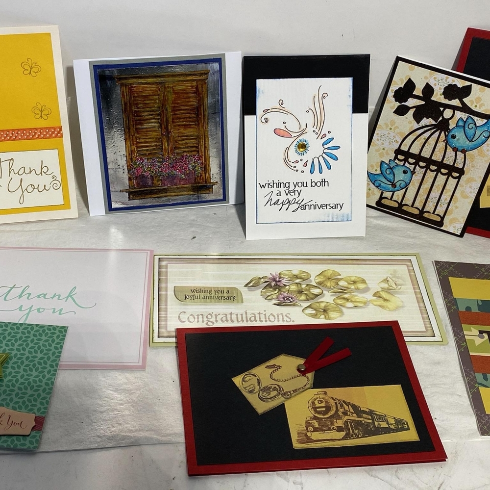 Handmade Greeting Cards, Set of 10, Assorted Senti